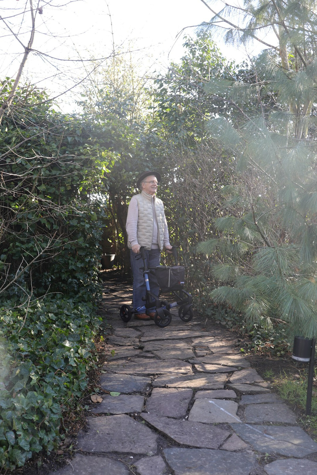 elderly person meditating